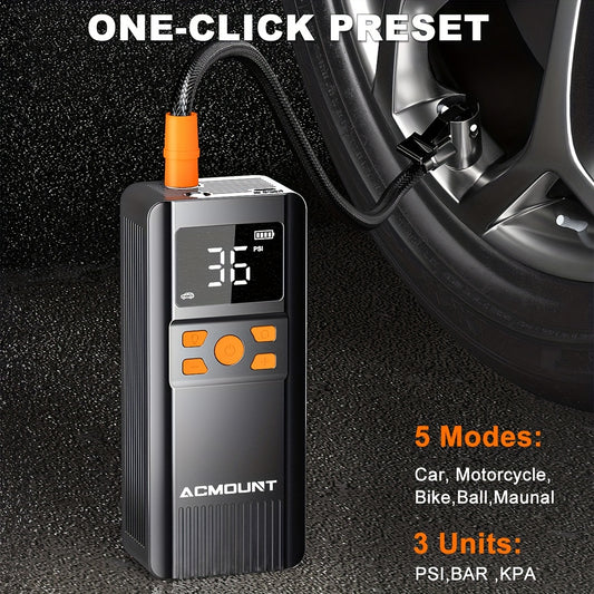 Tire Inflator Portable Air Compressor, 150PSI Portable Air Pump for Car Tires, 2X Faster Inflation Cordless Tire