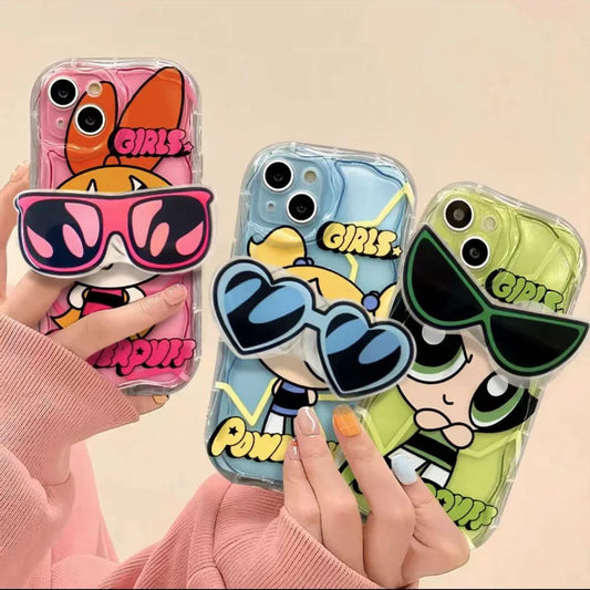 The Powerpuff Girls Glasses Stand Case for iPhone Soft