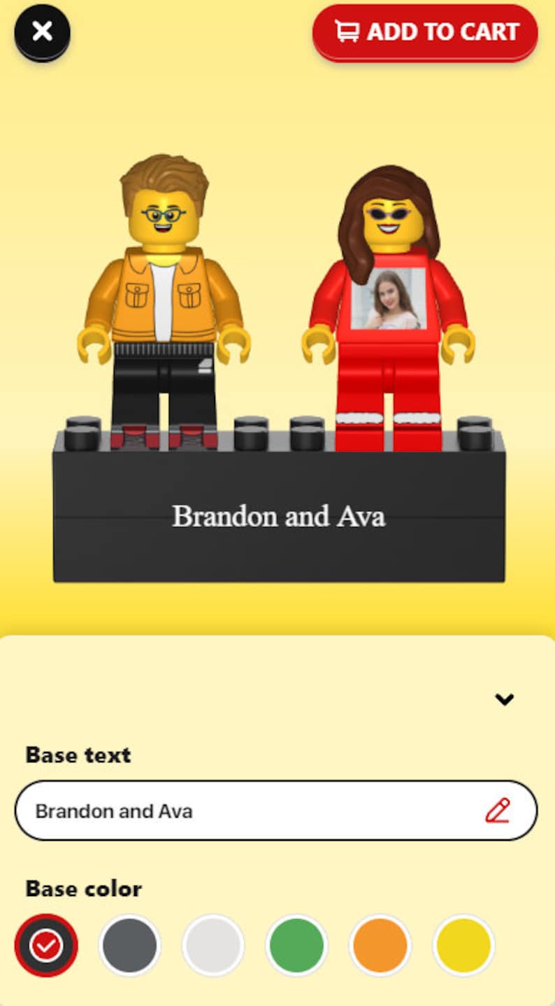 2025 Personalized Couple Minifig With Engraved Base and Display